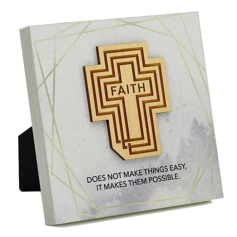 6" Faith Does Not Make Things Easy Wood Plaque