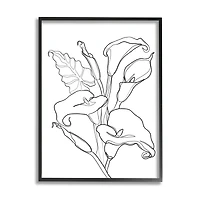 Stupell Industries Calla Lily Floral Stem Modern Minimal Line Drawing in Frame Wall Art