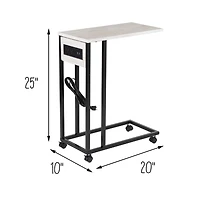 6 Pack: Honey Can Do Light Gray Side Table on Wheels