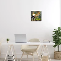 Stupell Industries Van Gogh Gardening Flowers Farmer Dog Collage Framed Giclee Art