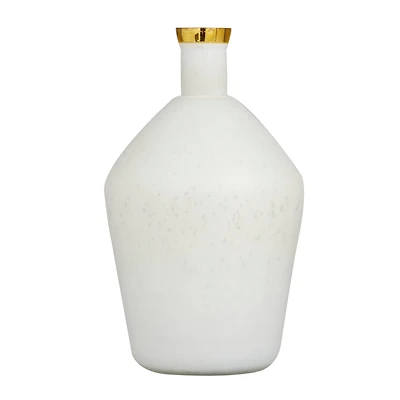 White Glass Glam Vase, 15" x 9" x 9"