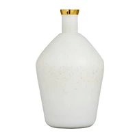 White Glass Glam Vase, 15" x 9" x 9"