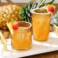 Kate Aspen® 10oz. Hobnail Beaded Floral Amber Drinking Glasses, 6ct.
