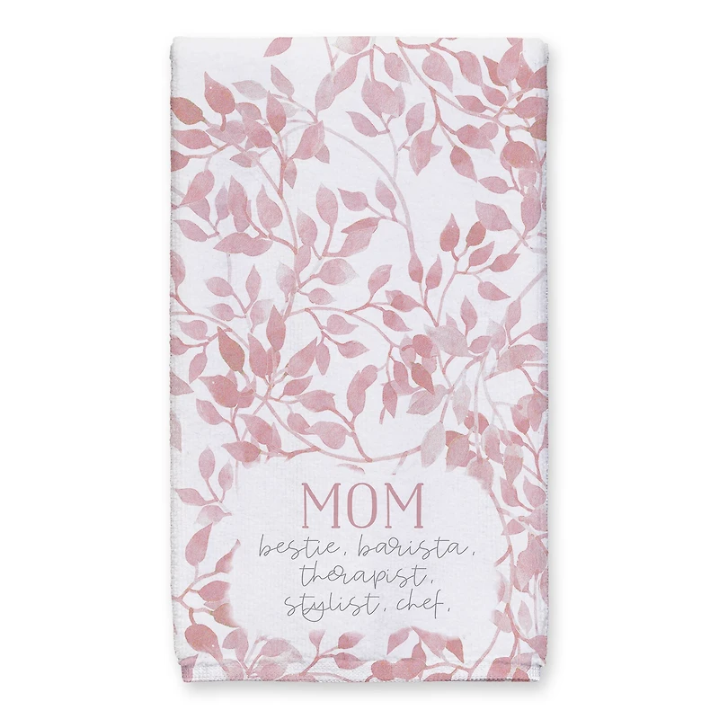 Mom Bestie Barista Floral Tea Towel Set
