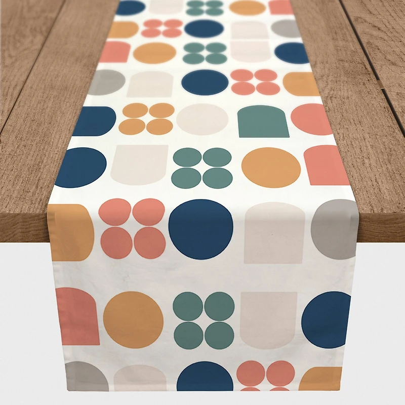 Retro Shapes 16" x 90" Cotton Twill Runner