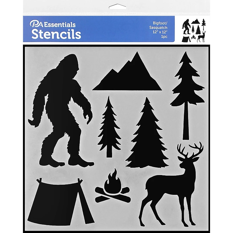 PA Essentials Bigfoot & Sasquatch Stencil, 12" x 12"