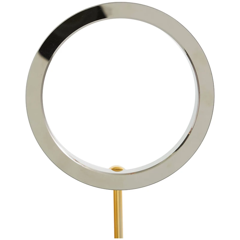Silver Glass Geometric Round Hoop Sculpture Set
