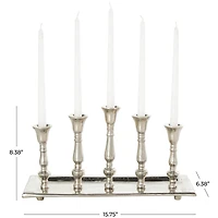 Aluminum 5 Candle Candelabra with Candle Plate