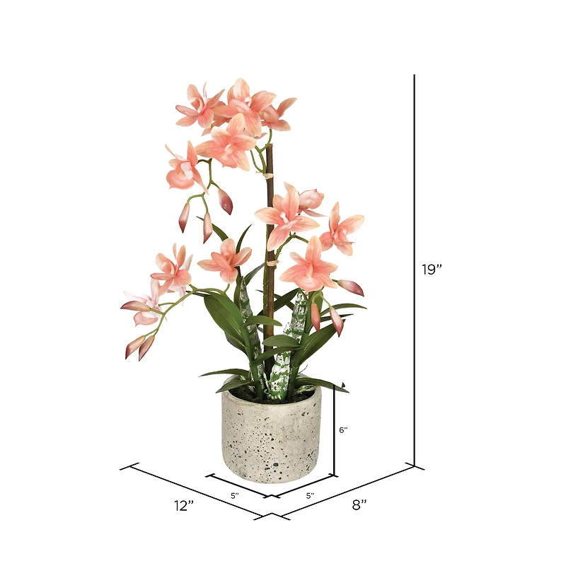 19" Artificial Deluxe Potted Cycnoches