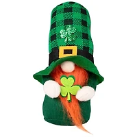 7" Plaid Gnome with Shamrocks St. Patrick's Day Decoration