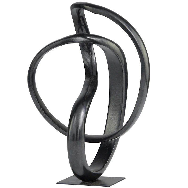 11.25" Dark Gray Aluminum Circular Abstract Sculpture Décor