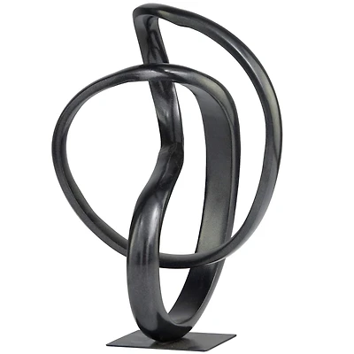 11.25" Dark Gray Aluminum Circular Abstract Sculpture Décor