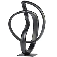 11.25" Dark Gray Aluminum Circular Abstract Sculpture Décor