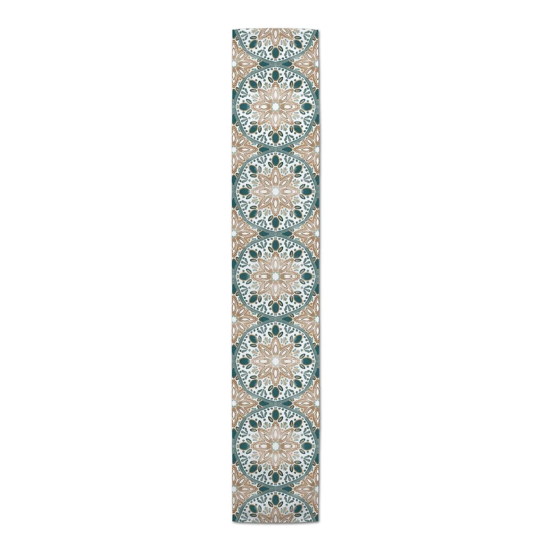 Faded Medallions Outdoor Table Runner