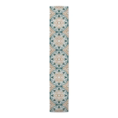 Faded Medallions Outdoor Table Runner