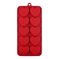 Red, White & Blue Heart Flag Silicone Candy Mold by Celebrate It®