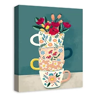 Floral Mugs Canvas Wall Art