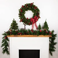 30" Pre-Lit Canadian Pine Artificial Christmas Wreath
