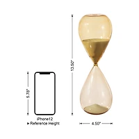 Glitzhome® 13.5" Modern Double-Layered Amber Hourglass with White Sand