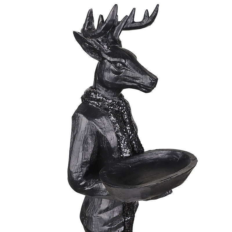 17.75" Black Deer Butler Tabletop Décor by Ashland®