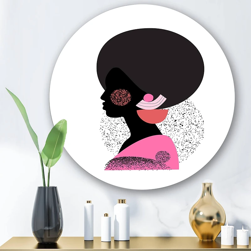 Designart - Ethnic Geometric Silhouette of Afro American I