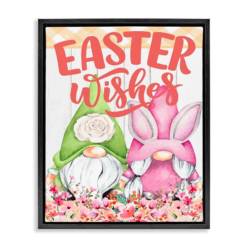 Stupell Industries Easter Wishes Gnomes Floater Framed Art