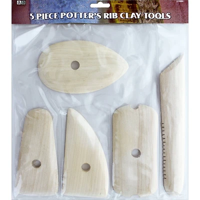 Art Advantage® 5 Piece Potters Rib Wood Clay Tool Set