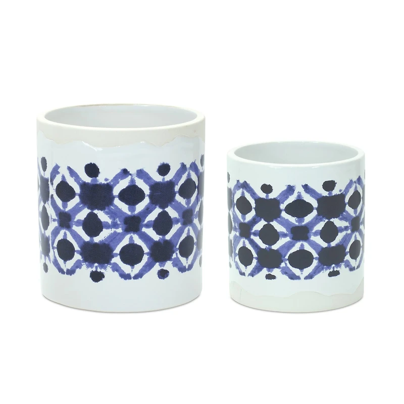 Abstract Tie-Dye Print Ceramic Pot Set