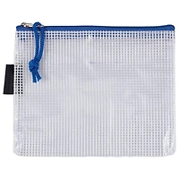 JAM Paper Blue Mesh Zipper Pouch Set