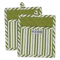 Parsley Foodie Gourmet Chef Potholder Set
