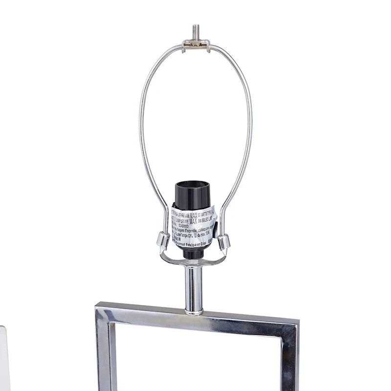 CosmoLiving by Cosmopolitan Silver Marble Modern Table Lamp, 25" x 14" x 10"