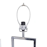 CosmoLiving by Cosmopolitan Silver Marble Modern Table Lamp, 25" x 14" x 10"