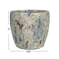 Hello Honey® 5.25" Blue Crackle Glaze Terra Cotta Planter