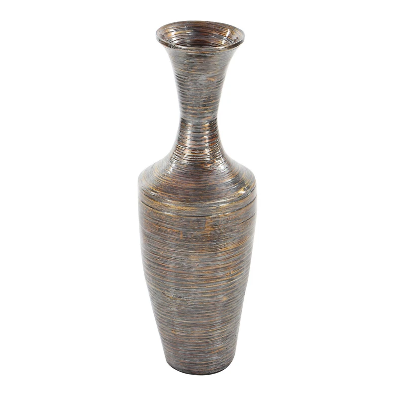 Dark Brown Bamboo Traditional Vase
