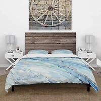 Designart 'Blue Silver Spring I' Farmhouse Bedding Set