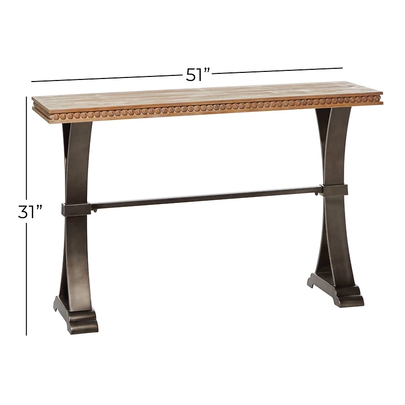Brown Industrial Wood Console Table, 31" x 51"