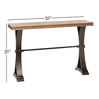Brown Industrial Wood Console Table, 31" x 51"