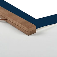 Blue Leaf Stem 16" x 20" Teak Hanging Canvas