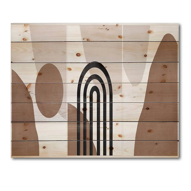 Designart - Abstract Shapes in Terracotta and Ivory Shapes II