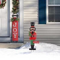 Glitzhome® 36" Christmas Metal African Nutcracker Yard Stake