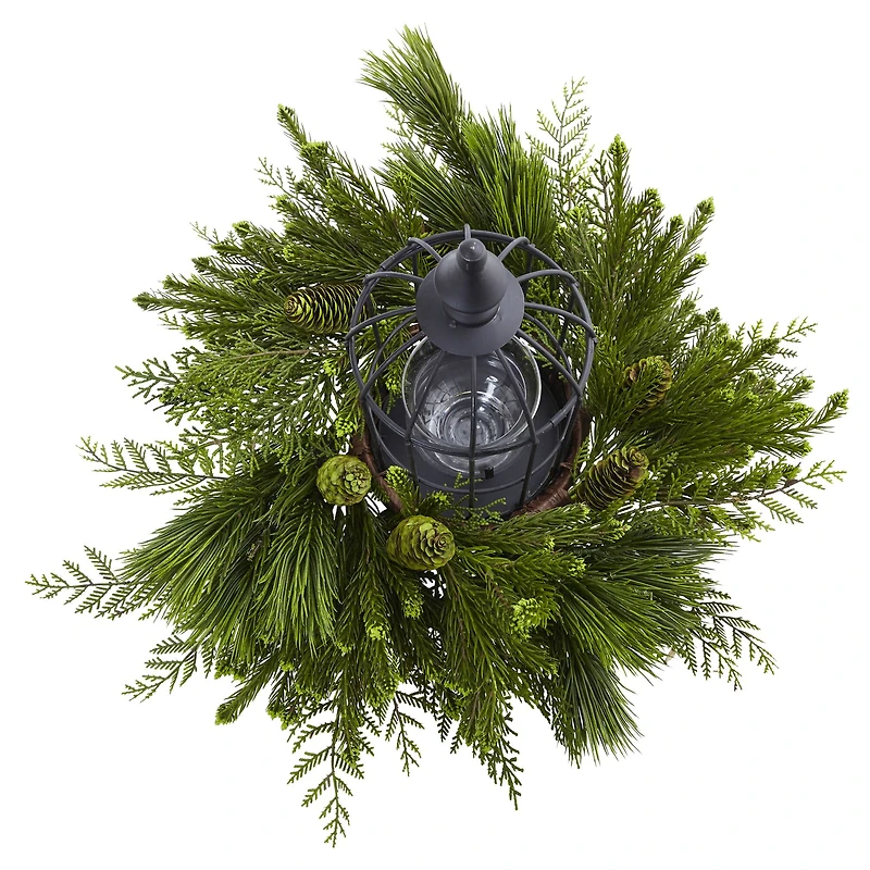 24" Mixed Pine Birdhouse Candelabrum