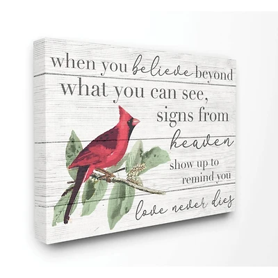 Stupell Industries Love Never Dies Cardinal Wall Art