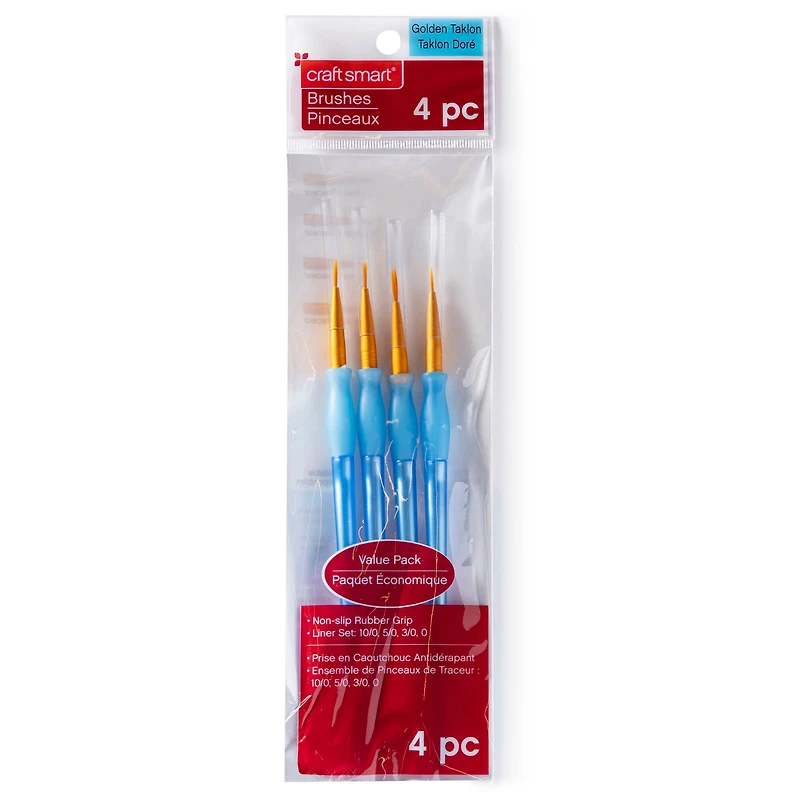 9 Packs: 4 ct. (36 total) Golden Taklon Liner Brush Set By Craft Smart®