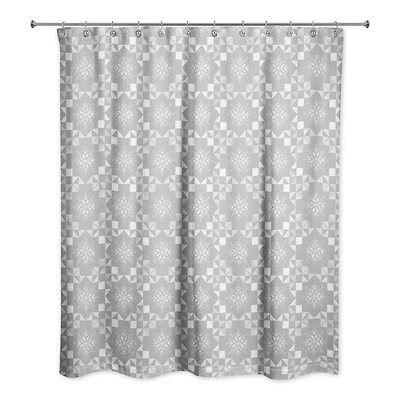 Neutral Christmas Pattern Shower Curtain