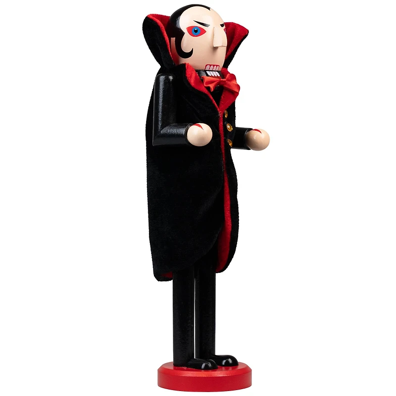 14" Black & Red Wooden Vampire Halloween Nutcracker