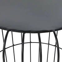 Gray Tin Industrial Outdoor Accent Table