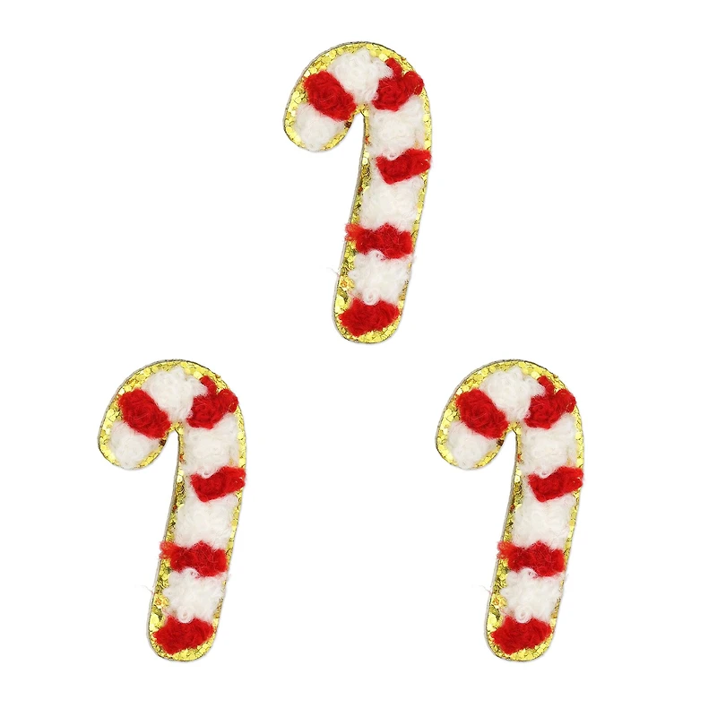 Candy Cane Iron-On & Adhesive Patches, 3ct. by Celebrate It™