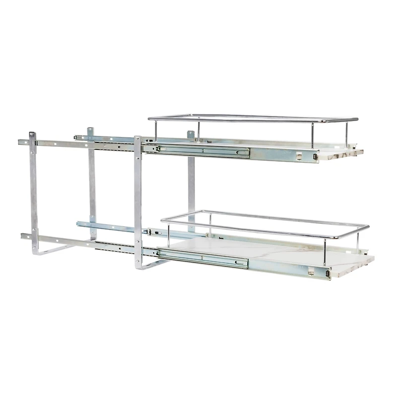 Household Essentials Glidez Marble 2-Tier Cabinet Organizer