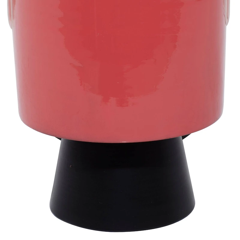 Red & Black Metal Modern Planter Set