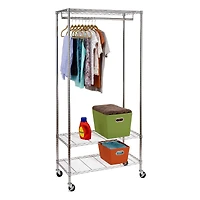 Honey Can Do Chrome 3-Shelf Deluxe Rolling Garment Rack
